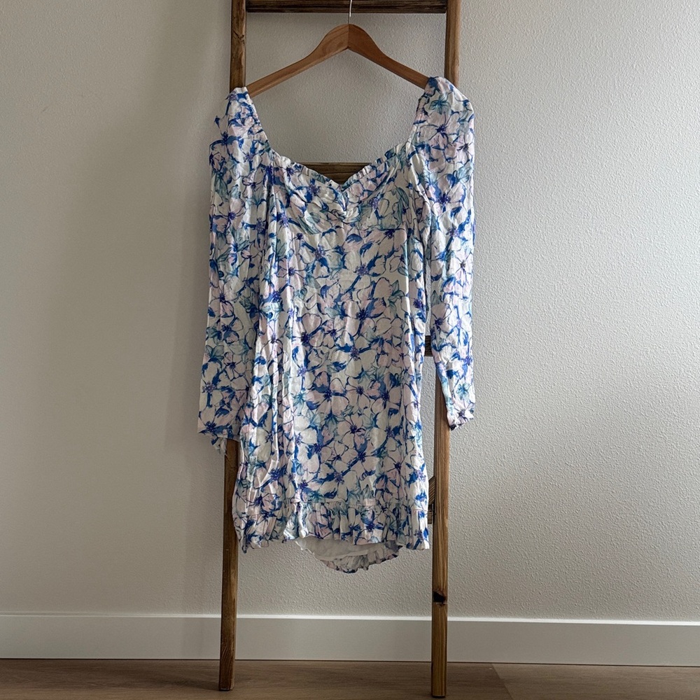 Floral Blue and White Women's Dress